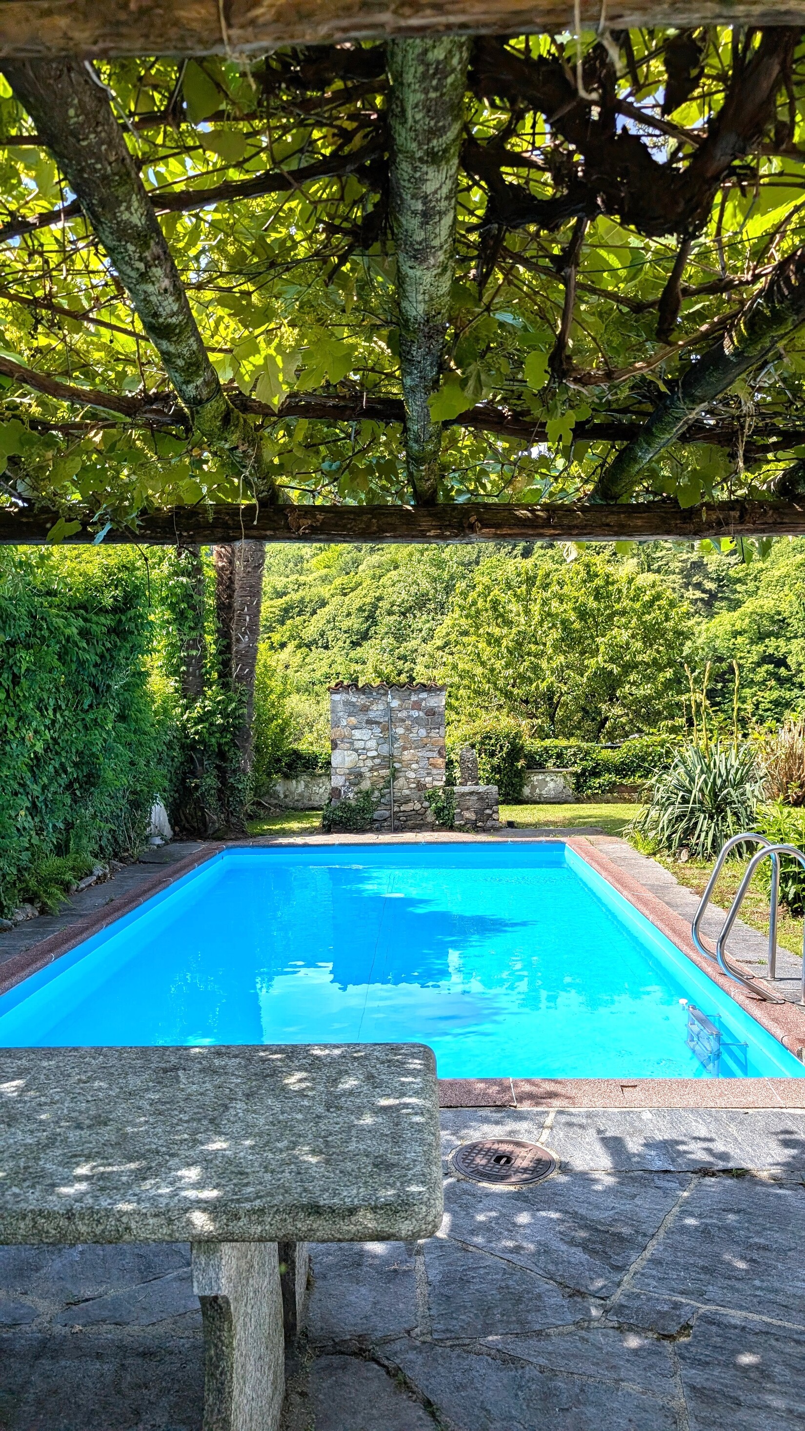 Pergola mit Blick zum Pool